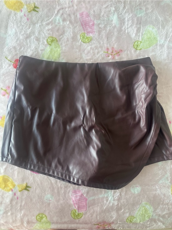 Amazon Dresses & Skirts - Faux Leather Mini Skort in Brown